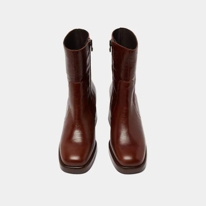 Women Platform Ankle Boots Brown JONAK Ankle Boots Lowboots