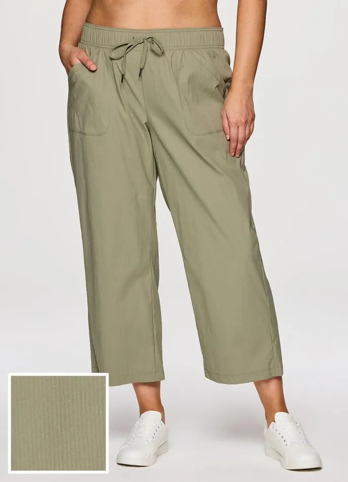 Women Plus Birdie Textured Ankle Pant Olive RBX Active Pants