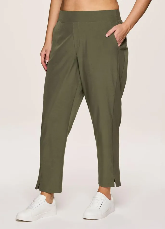 Women Plus Everyday Ribbed Ankle Pant Olive RBX Active Pants