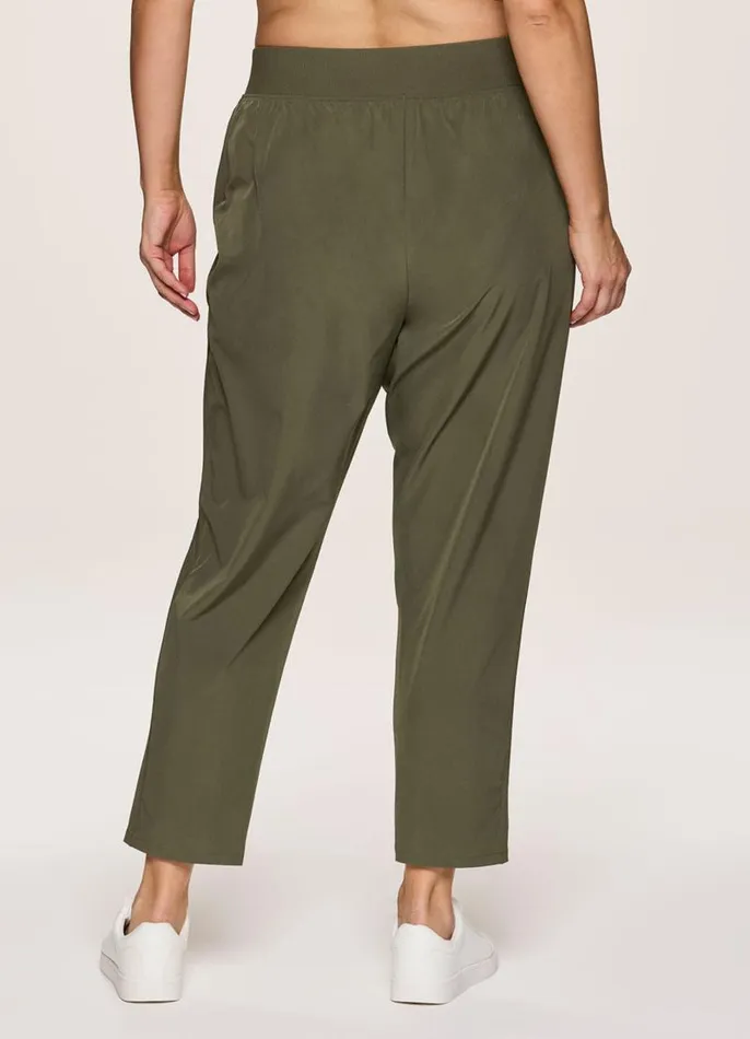 Women Plus Everyday Ribbed Ankle Pant Olive RBX Active Pants