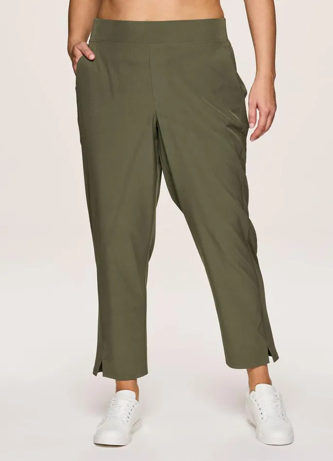 Women Plus Everyday Ribbed Ankle Pant Olive RBX Active Pants