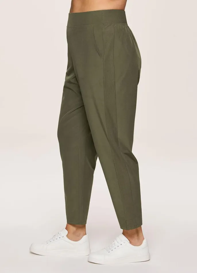 Women Plus Everyday Ribbed Ankle Pant Olive RBX Active Pants