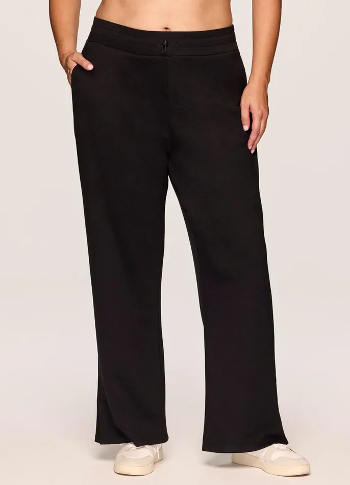 Women Plus Solace Scuba Wide Leg Pant Black RBX Active Pants