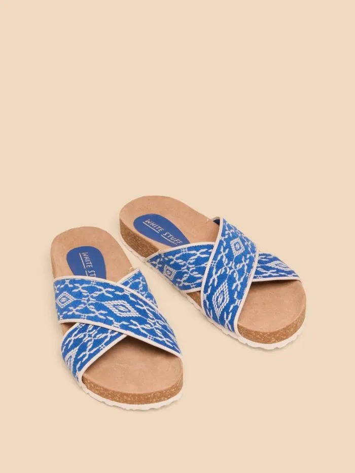 Women Poppy Footbed Sandal Blue Multi White Stuff Sandals