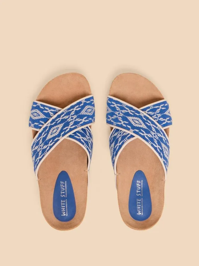 Women Poppy Footbed Sandal Blue Multi White Stuff Sandals Women Poppy Footbed Sandal Blue Multi White Stuff Sandals