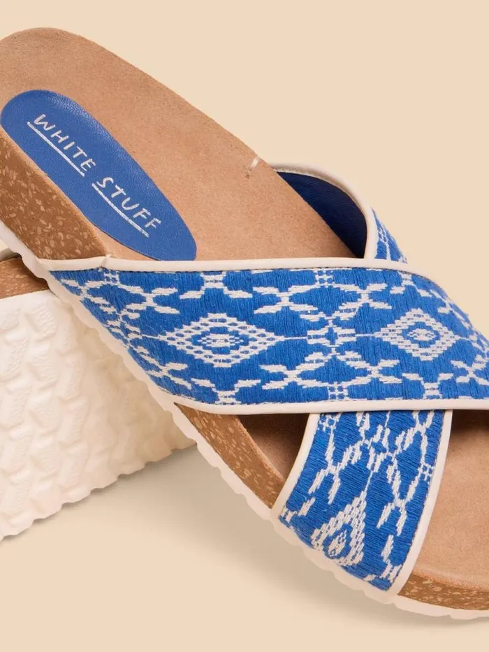Women Poppy Footbed Sandal Blue Multi White Stuff Sandals Women Poppy Footbed Sandal Blue Multi White Stuff Sandals