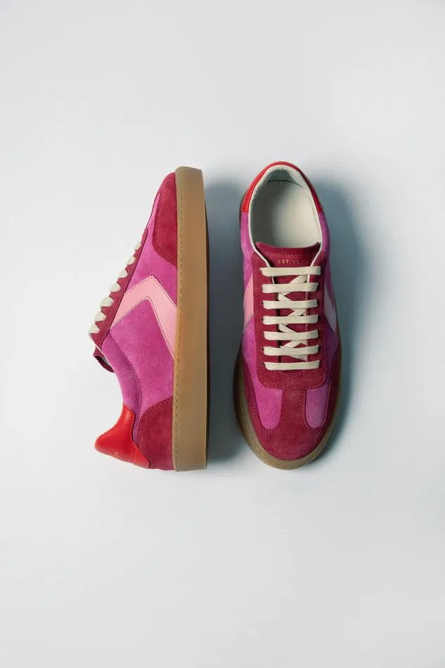Women Portland Vintage Classic Trainer Pink Jigsaw Flats