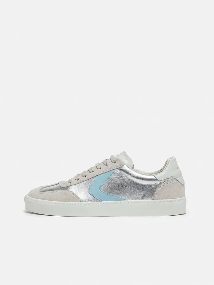 Women Portland Vintage Classic Trainer Silver Jigsaw Trainers