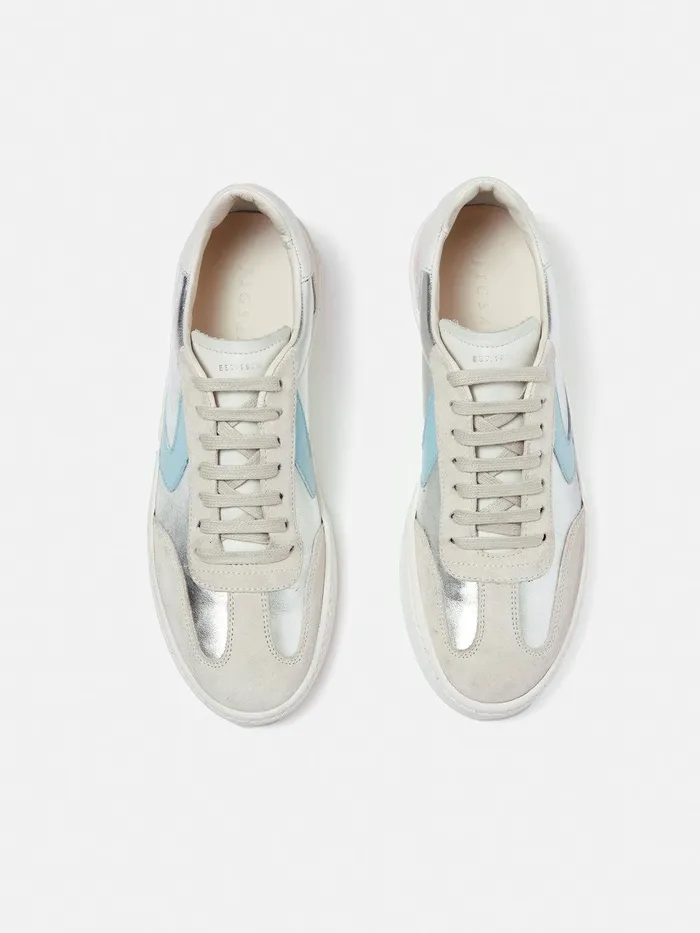 Women Portland Vintage Classic Trainer Silver Jigsaw Trainers