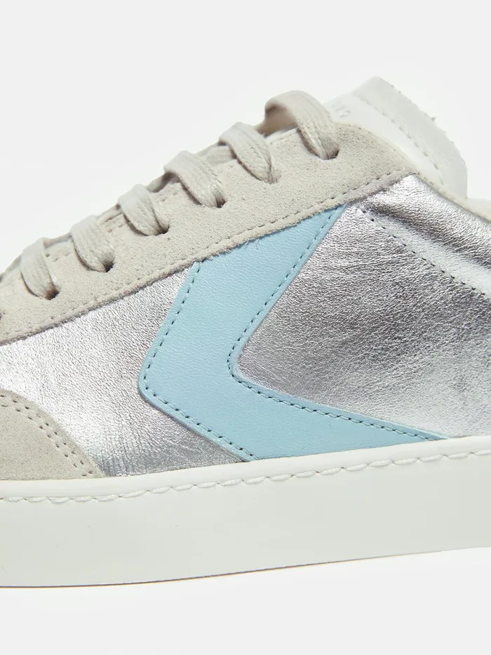 Women Portland Vintage Classic Trainer Silver Jigsaw Trainers
