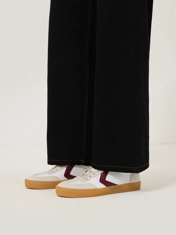 Women Portland Vintage Classic Trainer White Jigsaw Flats