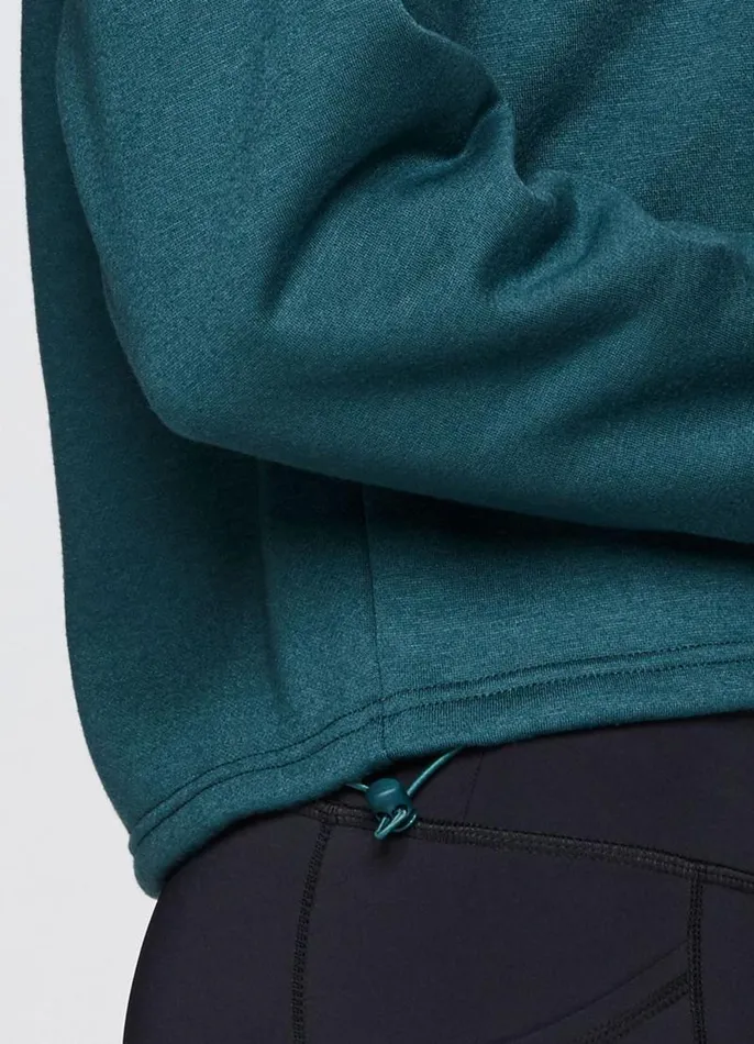 Women Prime Cropped Fleece Hoodie Teal RBX Active Long Sleeve