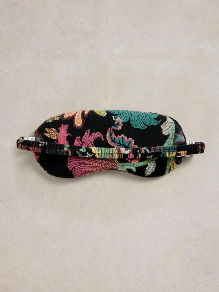 Women Printed Eye Mask Black Print White Stuff Nightwear