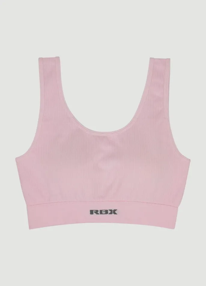 Women Rib Knit Bralette 2Pack Pinkblack RBX Active Sports Bras