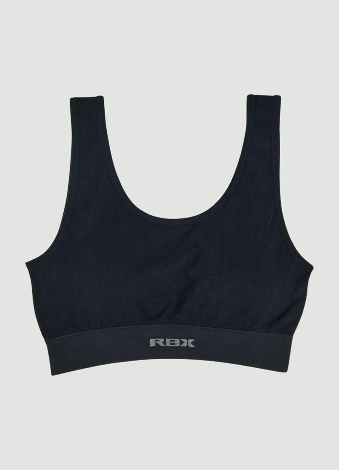 Women Rib Knit Bralette 2Pack Pinkblack RBX Active Sports Bras
