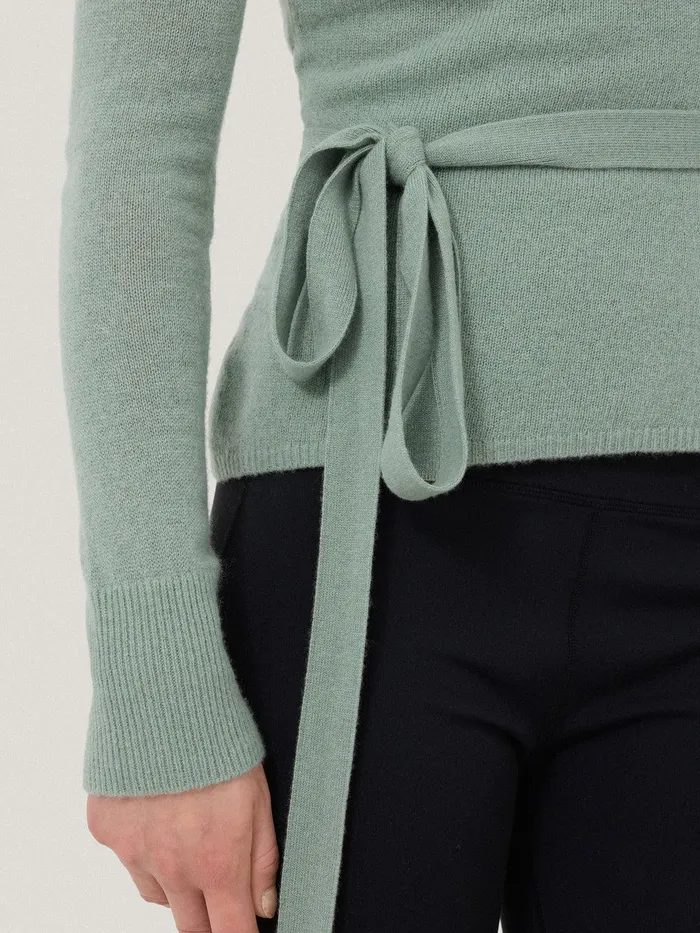 Women Ribbed Wrap Cardigan Green Jigsaw Knitwear and Cashmere