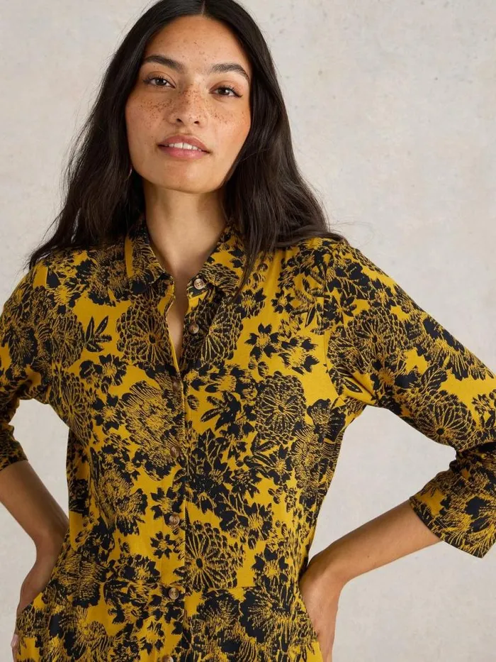 Women Rua Midi Jersey Shirt Dress Chartreuse Print White Stuff Dresses Women Rua Midi Jersey Shirt Dress Chartreuse Print White Stuff Dresses