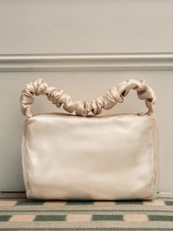 Women Ruched Organza Mini Bag Cream Jigsaw Bags