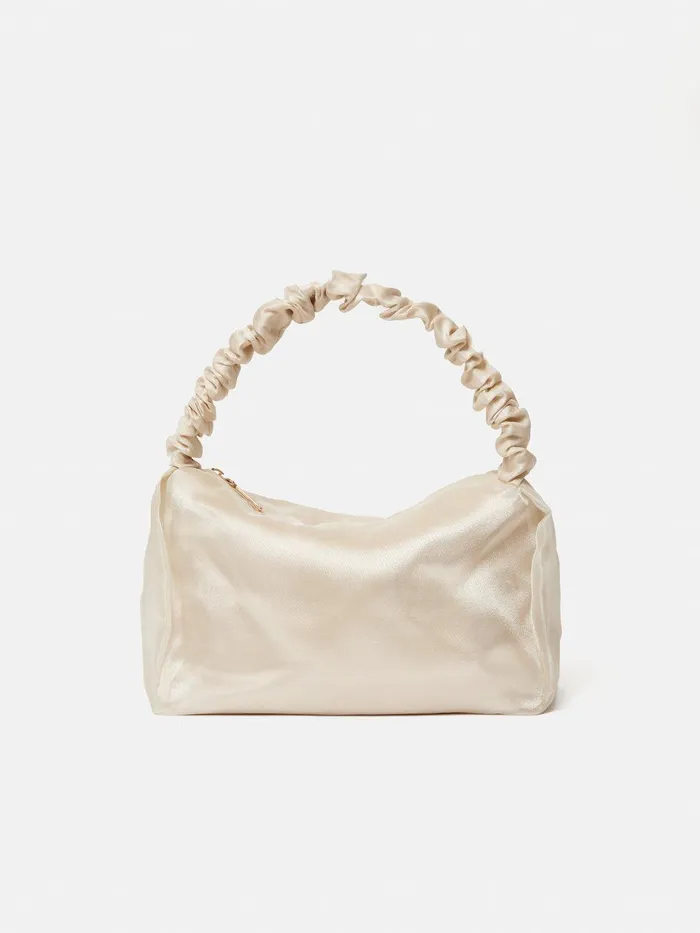 Women Ruched Organza Mini Bag Cream Jigsaw Bags