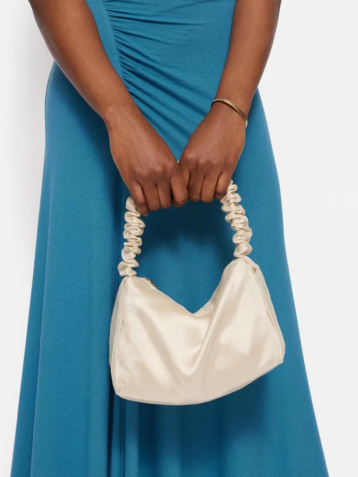 Women Ruched Organza Mini Bag Cream Jigsaw Bags