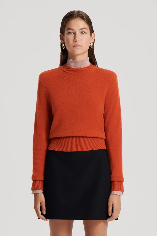 Women Scanlan Theodore CASHMERE CREW SWEATER BURNT Sweaters Women Scanlan Theodore CASHMERE CREW SWEATER BURNT Sweaters