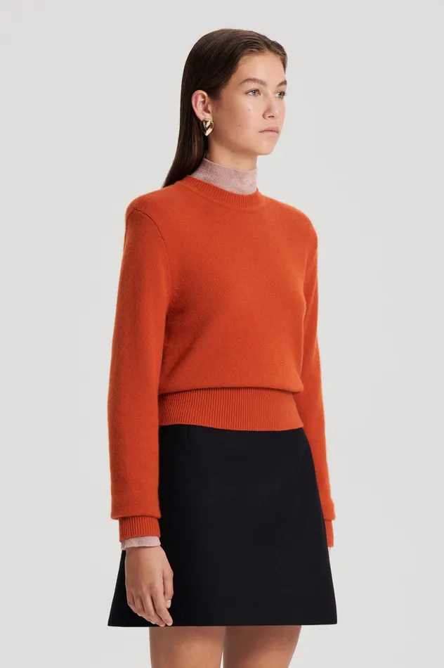 Women Scanlan Theodore CASHMERE CREW SWEATER BURNT Sweaters Women Scanlan Theodore CASHMERE CREW SWEATER BURNT Sweaters