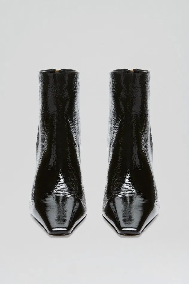 Women Scanlan Theodore CRINKLE LEATHER ANKLE BOOT 75 BLACK Shoes