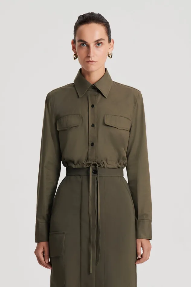 Women Scanlan Theodore CROP CARGO SHIRT JUNGLE Tops Women Scanlan Theodore CROP CARGO SHIRT JUNGLE Tops