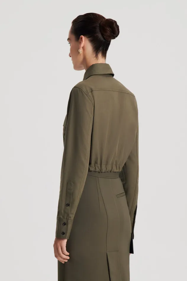 Women Scanlan Theodore CROP CARGO SHIRT JUNGLE Tops Women Scanlan Theodore CROP CARGO SHIRT JUNGLE Tops