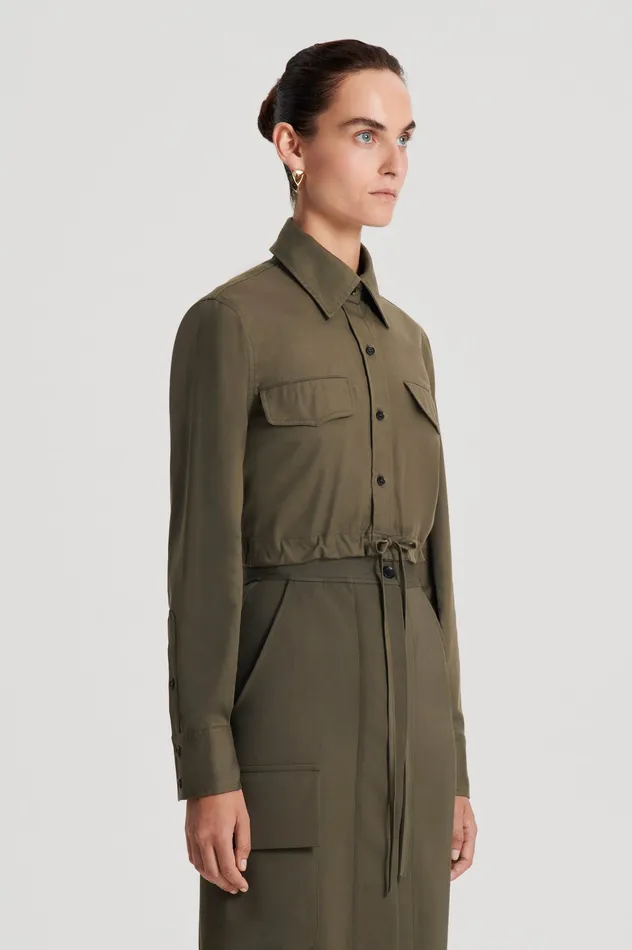 Women Scanlan Theodore CROP CARGO SHIRT JUNGLE Tops Women Scanlan Theodore CROP CARGO SHIRT JUNGLE Tops