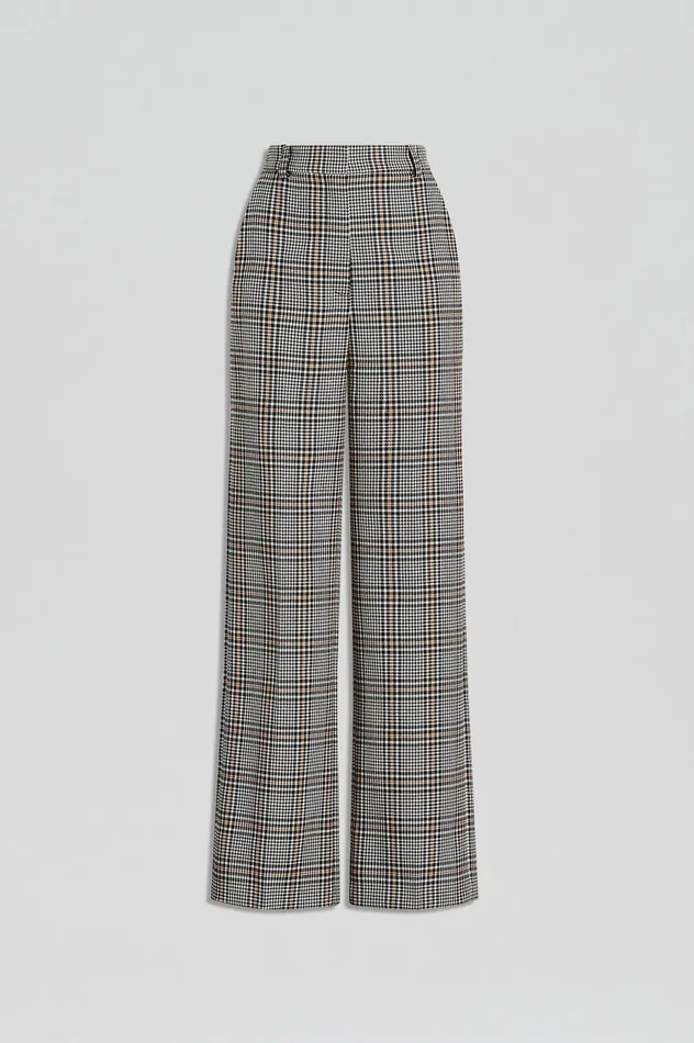 Women Scanlan Theodore PLAID TROUSER BLACKWHITE Trousers Women Scanlan Theodore PLAID TROUSER BLACKWHITE Trousers