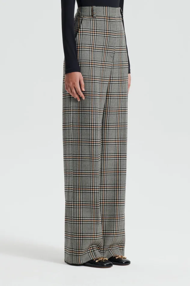 Women Scanlan Theodore PLAID TROUSER BLACKWHITE Trousers Women Scanlan Theodore PLAID TROUSER BLACKWHITE Trousers