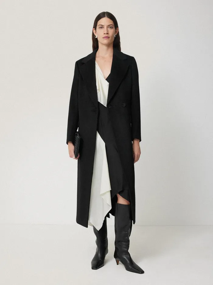 Women Sculptural Silk Twill Dress Monochrome Jigsaw Coords