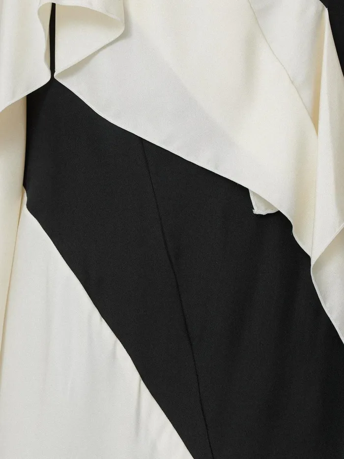 Women Sculptural Silk Twill Dress Monochrome Jigsaw Coords