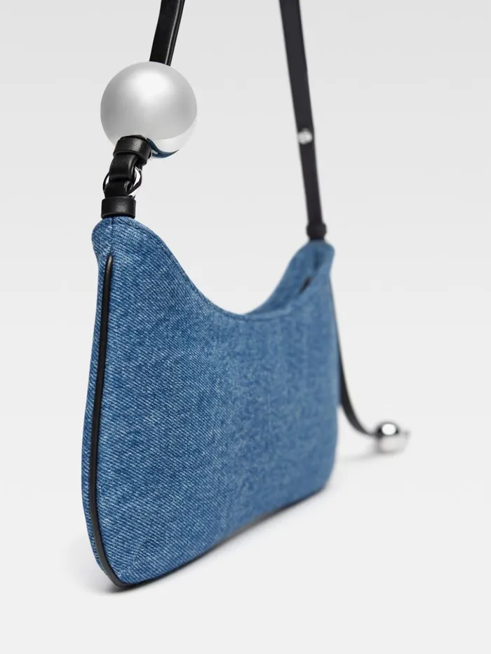 Women Shoulder Bags JACQUEMUS The Bisou Perle Blue Women Shoulder Bags JACQUEMUS The Bisou Perle Blue
