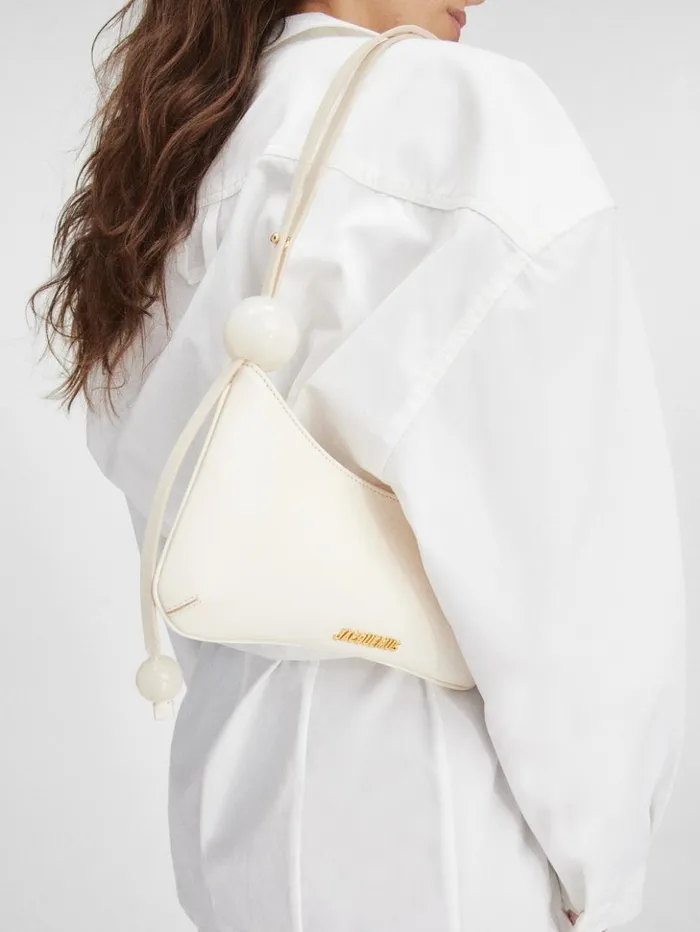 Women Shoulder Bags JACQUEMUS The Bisou Perle Ivory Women Shoulder Bags JACQUEMUS The Bisou Perle Ivory