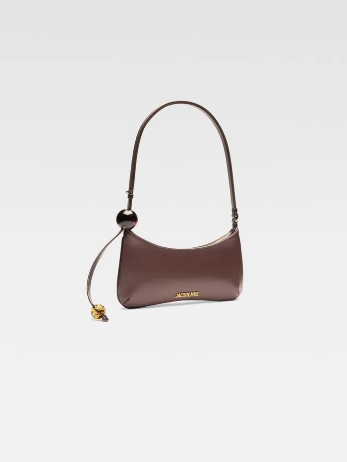 Women Shoulder Bags JACQUEMUS The Bisou Perle Medium Brown Women Shoulder Bags JACQUEMUS The Bisou Perle Medium Brown