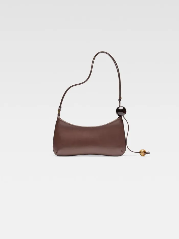 Women Shoulder Bags JACQUEMUS The Bisou Perle Medium Brown Women Shoulder Bags JACQUEMUS The Bisou Perle Medium Brown