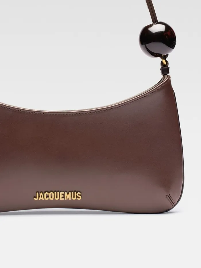 Women Shoulder Bags JACQUEMUS The Bisou Perle Medium Brown Women Shoulder Bags JACQUEMUS The Bisou Perle Medium Brown