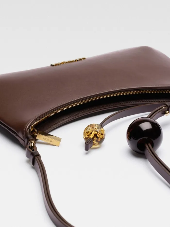 Women Shoulder Bags JACQUEMUS The Bisou Perle Medium Brown Women Shoulder Bags JACQUEMUS The Bisou Perle Medium Brown