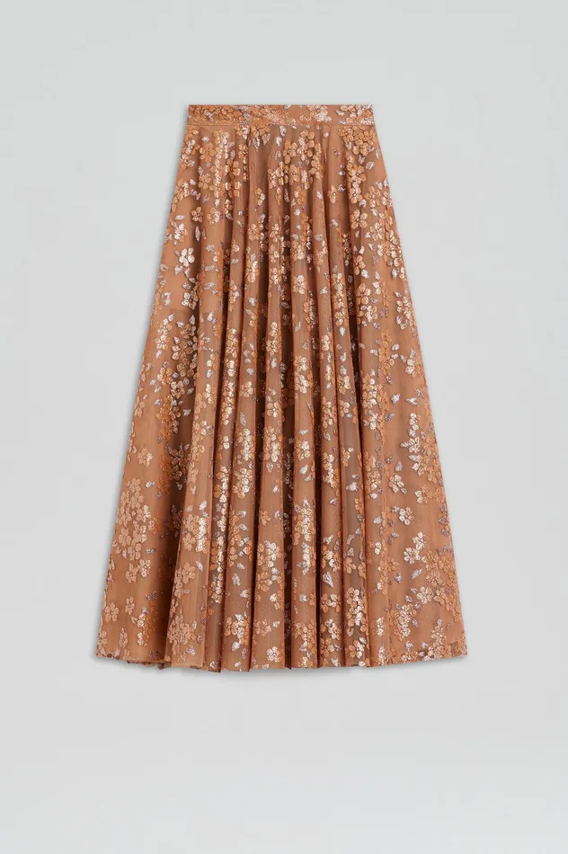 Women Skirts Scanlan Theodore TINSEL FLORAL SKIRT SPICE Women Skirts Scanlan Theodore TINSEL FLORAL SKIRT SPICE