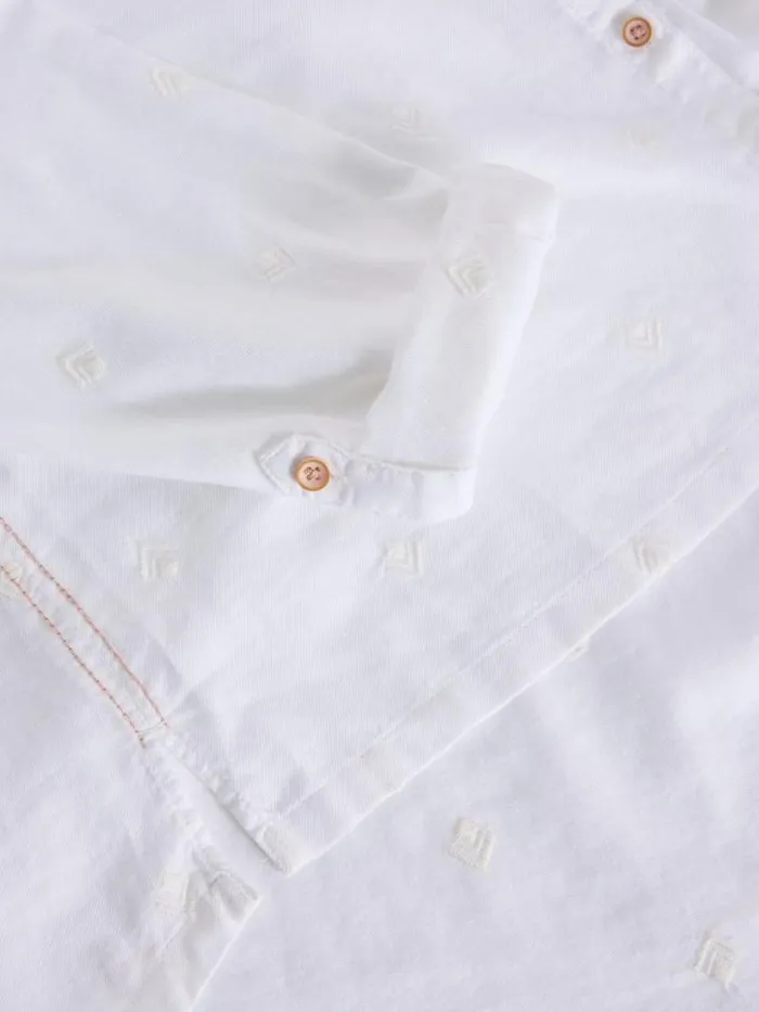 Women Sophie Organic Cotton Long Sleeve Shirt Pale Ivory White Stuff Shirts and Blouses