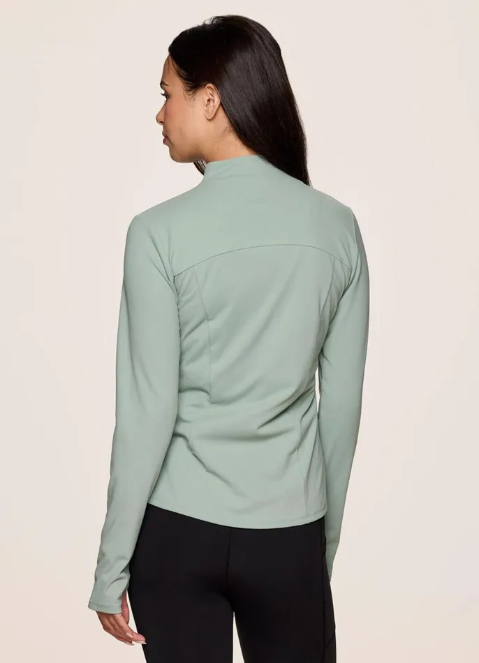 Women Studio Daily Super Soft Mock Neck Jacket Sea Glass RBX Active Long Sleeve