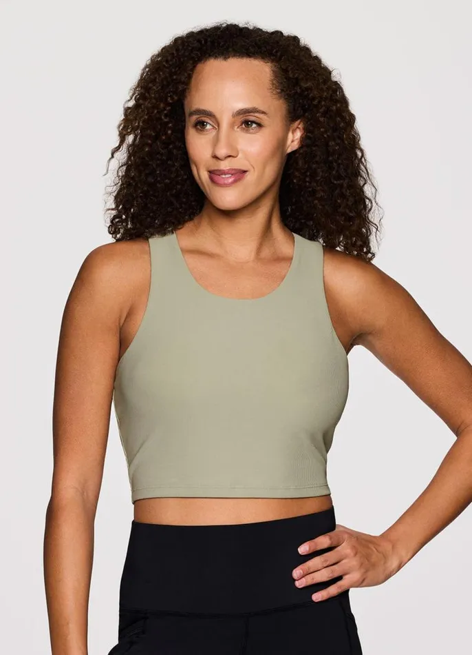Women Studio To Street Ribbed Bra Tank Sage RBX Active Sports Bras