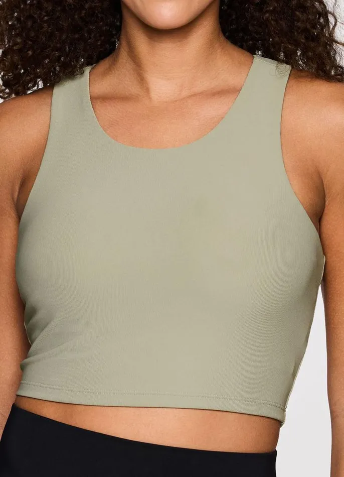 Women Studio To Street Ribbed Bra Tank Sage RBX Active Sports Bras