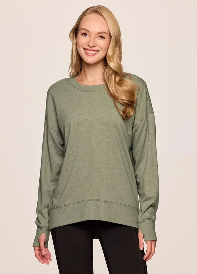 Women Sunrise French Terry Sweatshirt Sage RBX Active Sweatshirts