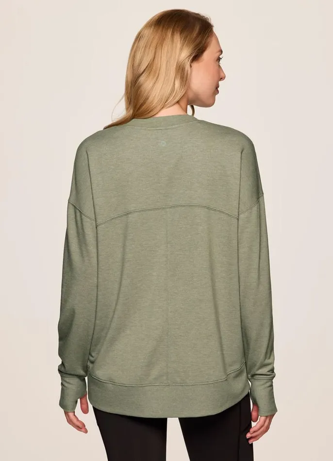 Women Sunrise French Terry Sweatshirt Sage RBX Active Sweatshirts