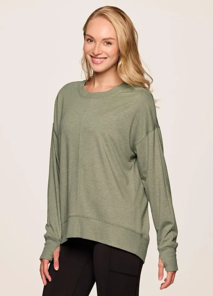 Women Sunrise French Terry Sweatshirt Sage RBX Active Sweatshirts