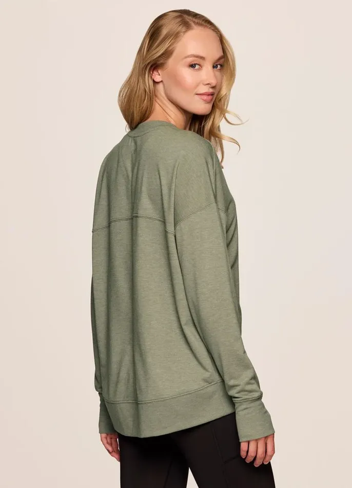 Women Sunrise French Terry Sweatshirt Sage RBX Active Sweatshirts