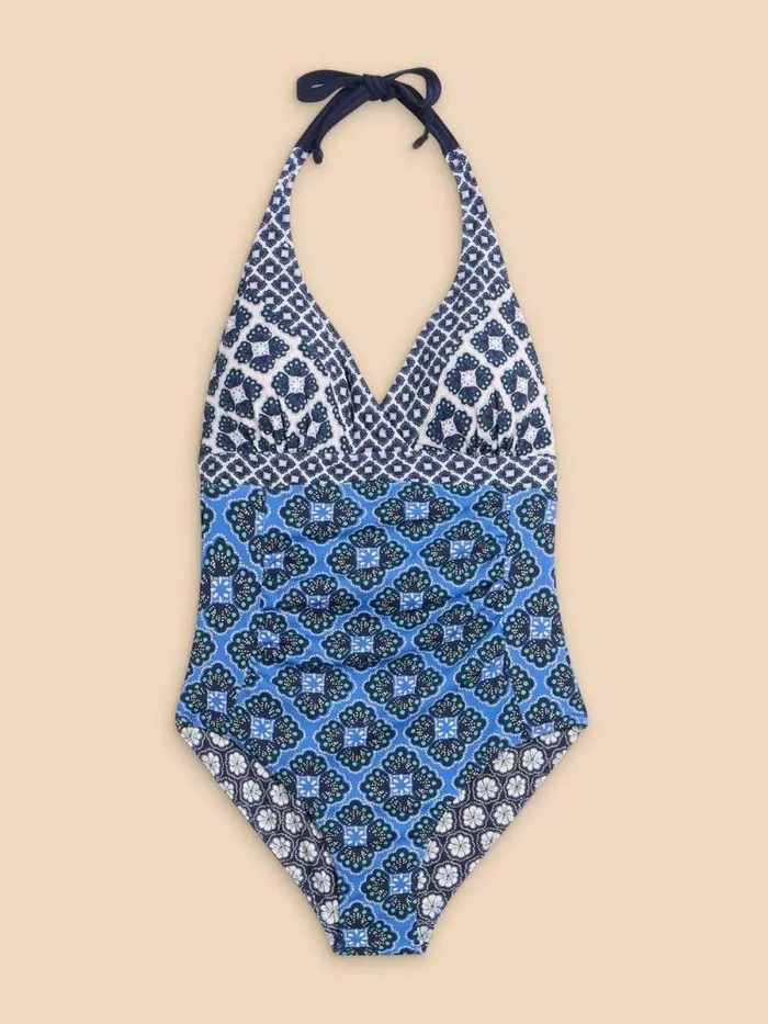 Women Sunshine Reversible Halter Neck Swimsuit Navy Multi White Stuff Swimwear Women Sunshine Reversible Halter Neck Swimsuit Navy Multi White Stuff Swimwear
